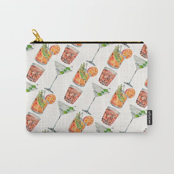 Classic Cocktails  - 1960s Watercolor Lineup Carry All Pouch Gallery Image 1