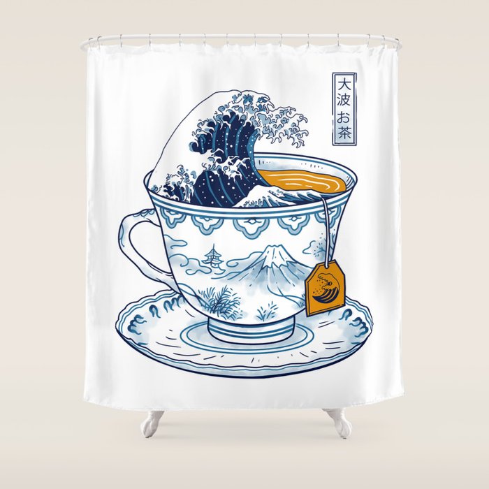 The Great Kanagawa Tee Shower Curtain Gallery Image 1