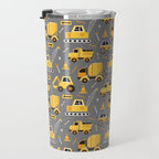 Construction Trucks on Gray Travel Mug Gallery Image 3