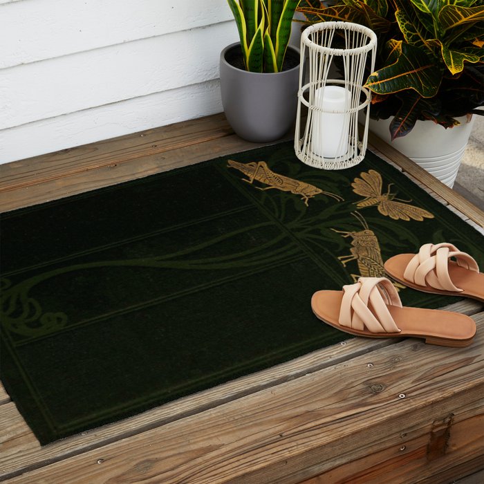 Art Nouveau Insects Outdoor Rug Gallery Image 2