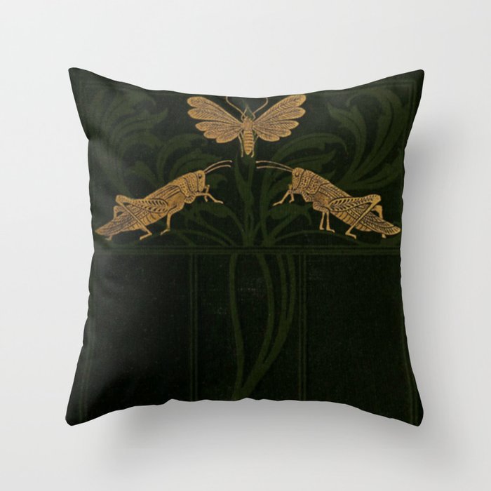 Art Nouveau Insects Throw Pillow Gallery Image 1