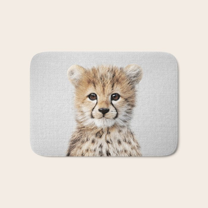 Baby Cheetah - Colorful Bath Mat Gallery Image 1