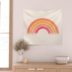 Whimsical Vintage Rainbow Waves Wall Tapestry Gallery Image 2