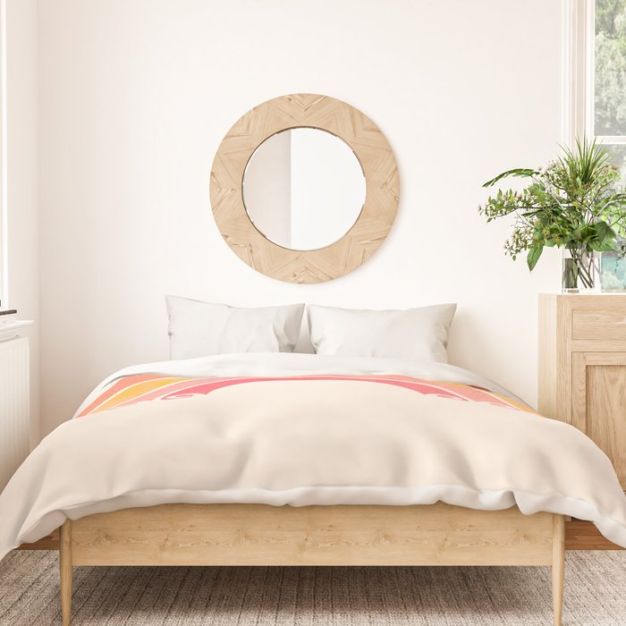 Whimsical Vintage Rainbow Waves Duvet Cover Gallery Image 3