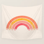 Whimsical Vintage Rainbow Waves Wall Tapestry Gallery Image 4