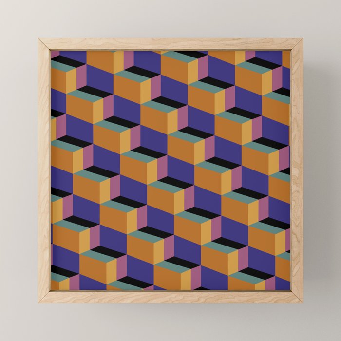 Cuboid Geometric Abstract Shapes Pattern XX Mini Art Print Gallery Image 1