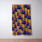Cuboid Geometric Abstract Shapes Pattern XX Window Curtain Gallery Image 3