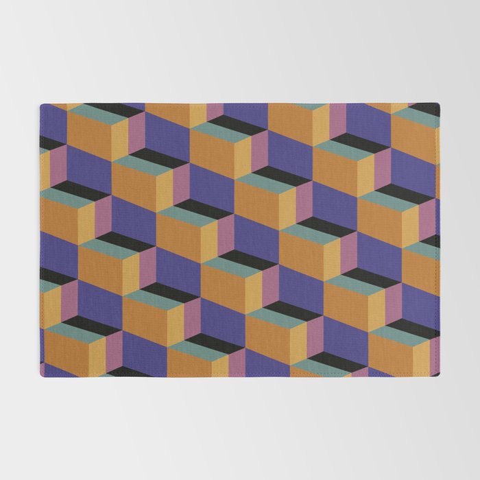 Cuboid Geometric Abstract Shapes Pattern XX Rug Gallery Image 2