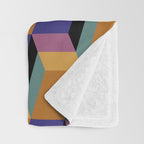 Cuboid Geometric Abstract Shapes Pattern XX Throw Blanket Gallery Image 3