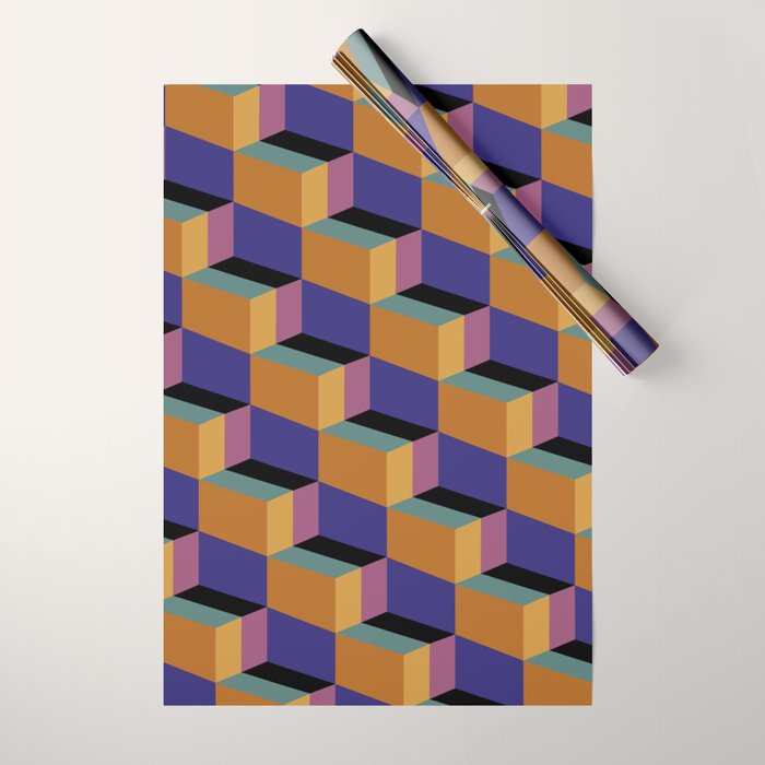 Cuboid Geometric Abstract Shapes Pattern XX Wrapping Paper Gallery Image 1