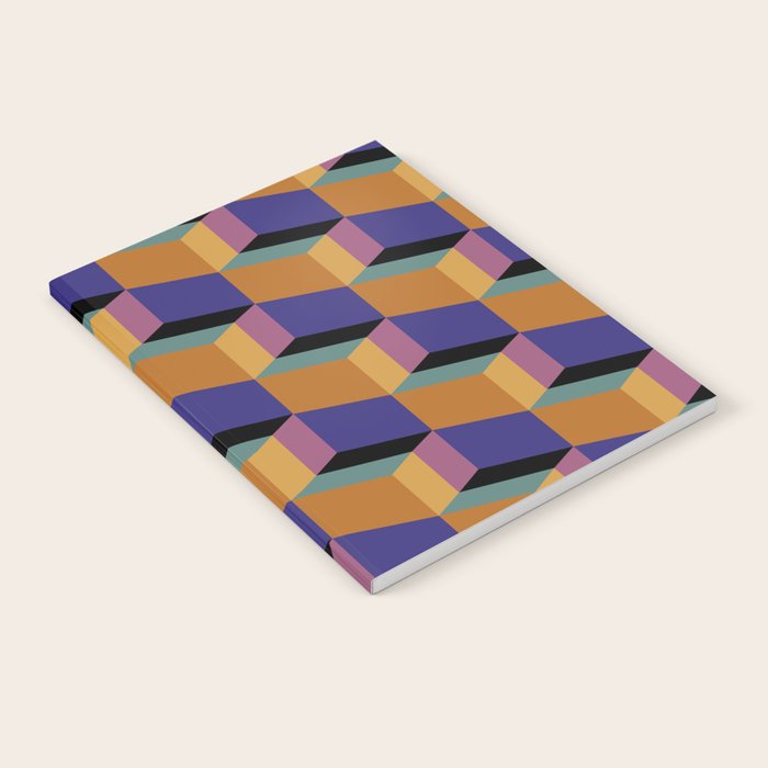 Cuboid Geometric Abstract Shapes Pattern XX Notebook Gallery Image 2