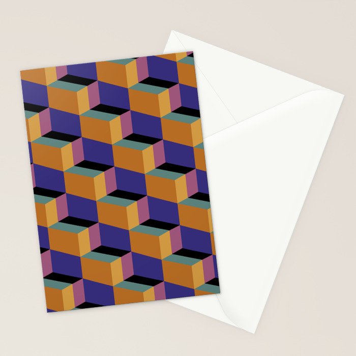 Cuboid Geometric Abstract Shapes Pattern XX Stationery Card Gallery Image 2