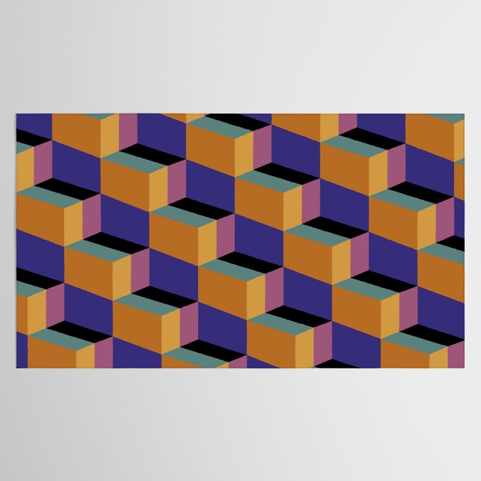 Cuboid Geometric Abstract Shapes Pattern XX Tablecloth Gallery Image 2