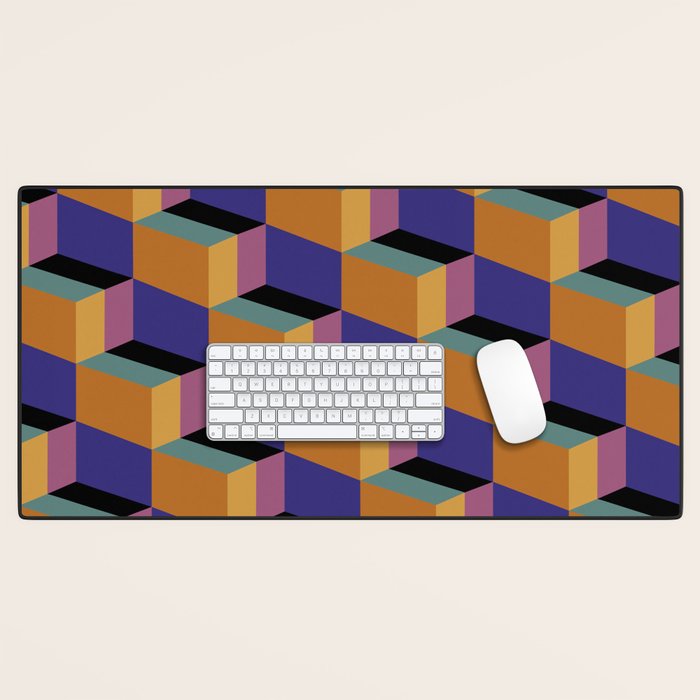 Cuboid Geometric Abstract Shapes Pattern XX Desk Mat Gallery Image 1