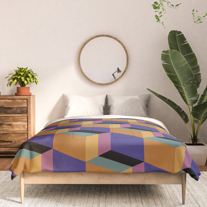 Cuboid Geometric Abstract Shapes Pattern XX Comforter Gallery Image 3