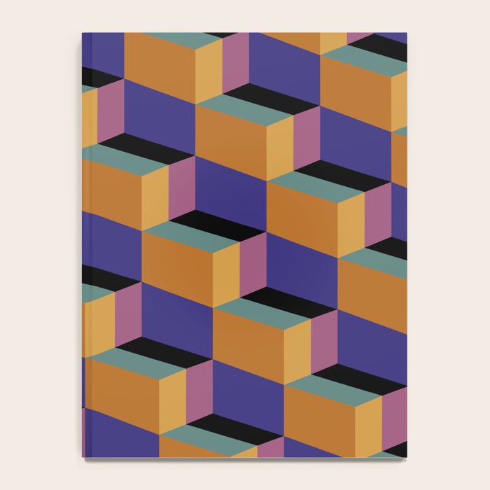 Cuboid Geometric Abstract Shapes Pattern XX Notebook Gallery Image 4