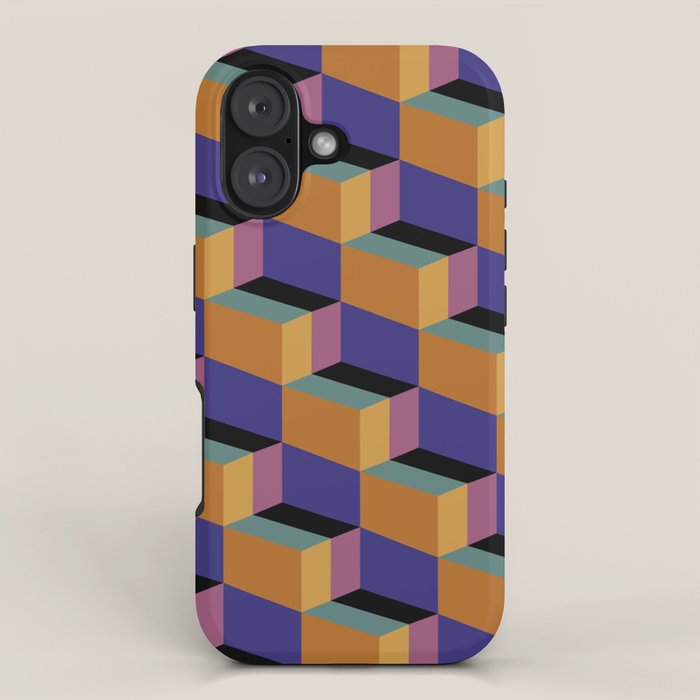 Cuboid Geometric Abstract Shapes Pattern XX iPhone Case Gallery Image 1
