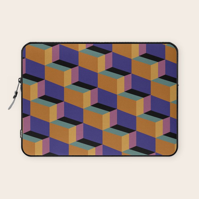 Cuboid Geometric Abstract Shapes Pattern XX Laptop Sleeve Gallery Image 1