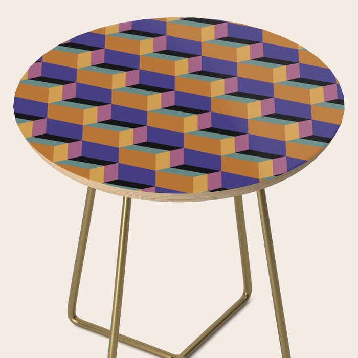 Cuboid Geometric Abstract Shapes Pattern XX Side Table Gallery Image 2