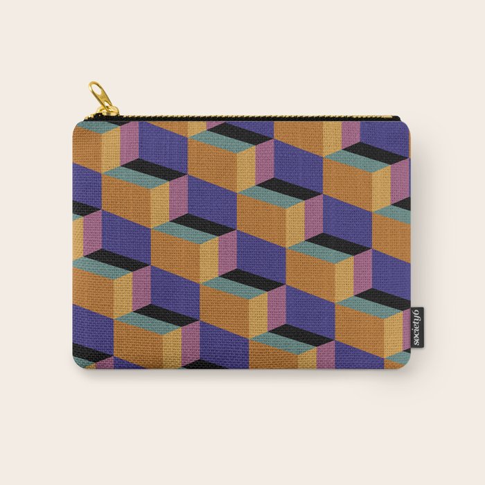 Cuboid Geometric Abstract Shapes Pattern XX Carry All Pouch Gallery Image 1
