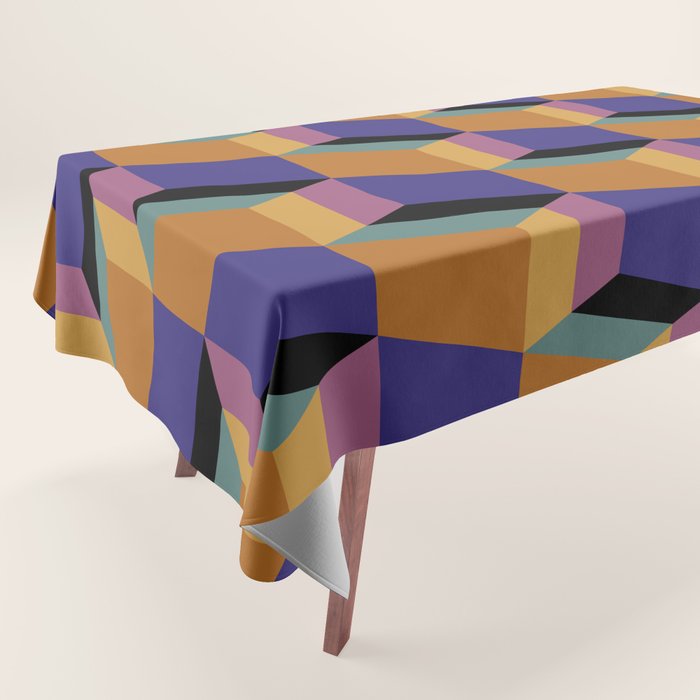 Cuboid Geometric Abstract Shapes Pattern XX Tablecloth Gallery Image 1
