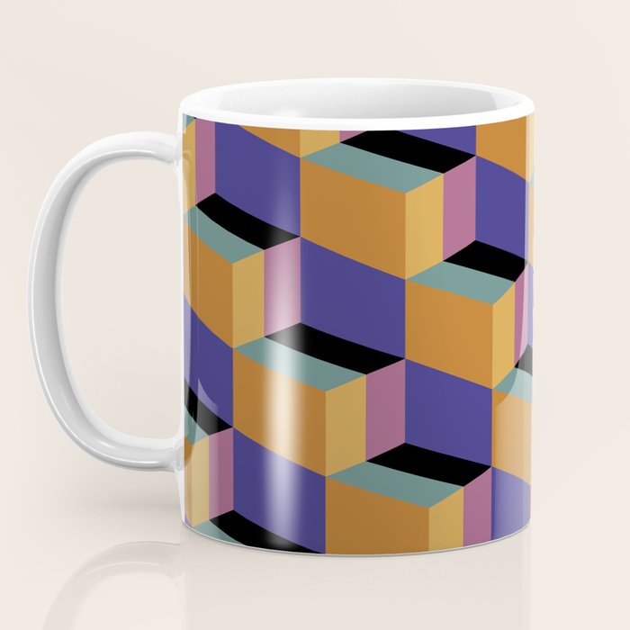 Cuboid Geometric Abstract Shapes Pattern XX Coffee Mug Gallery Image 3