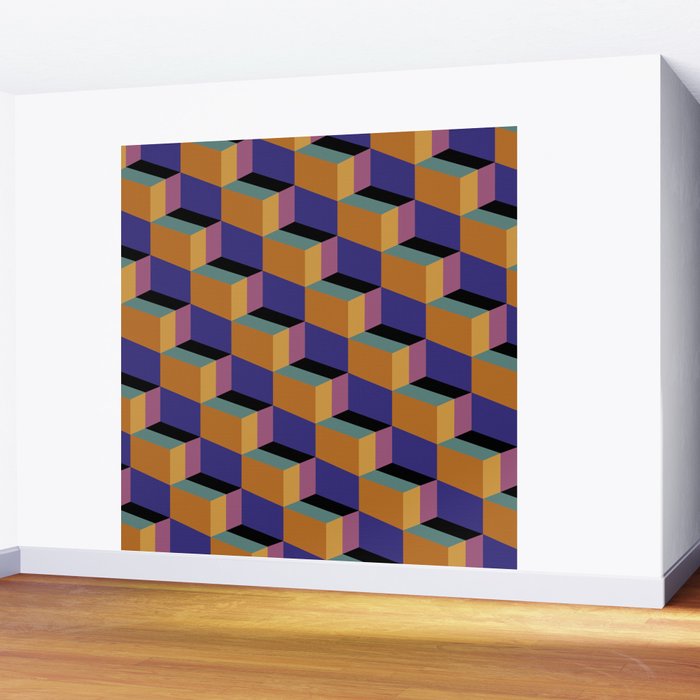 Cuboid Geometric Abstract Shapes Pattern XX Wall Mural Gallery Image 2