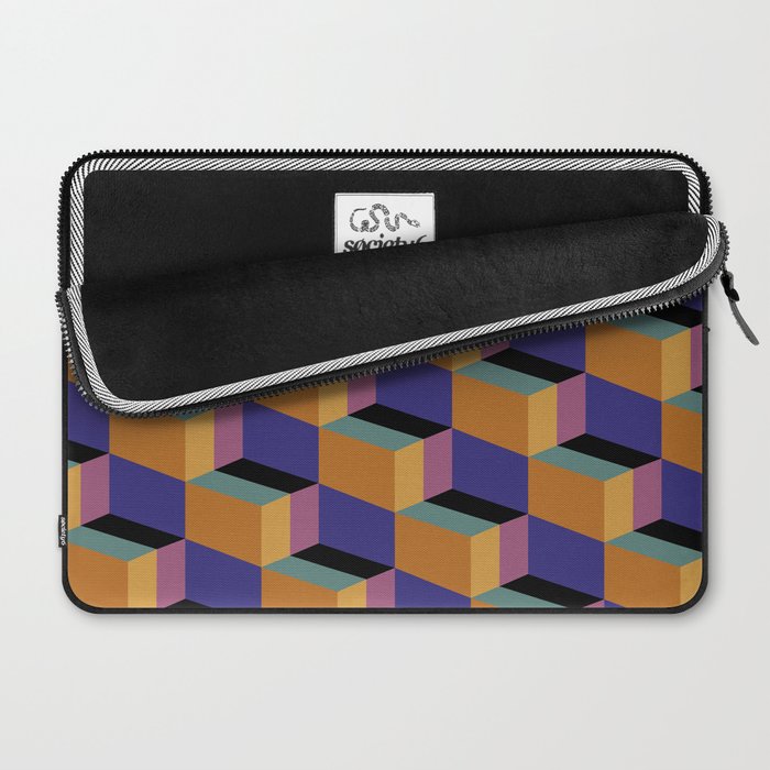 Cuboid Geometric Abstract Shapes Pattern XX Laptop Sleeve Gallery Image 2
