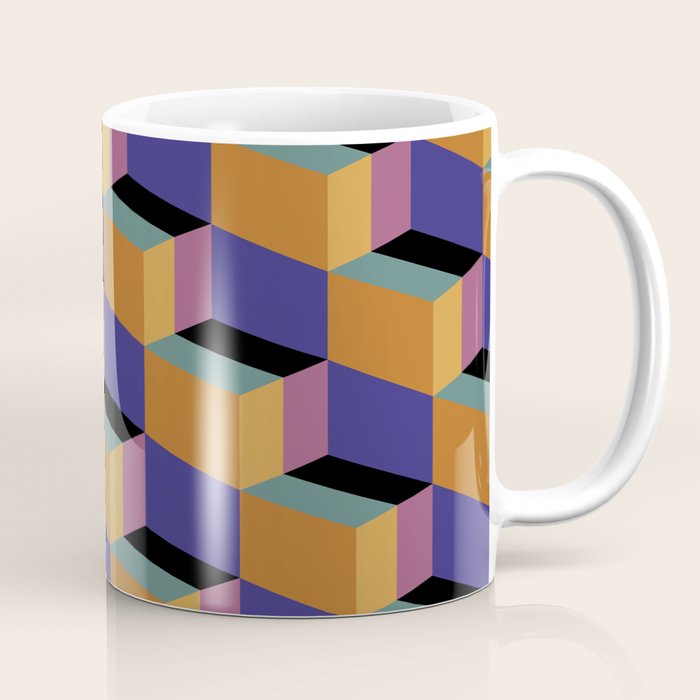Cuboid Geometric Abstract Shapes Pattern XX Coffee Mug Gallery Image 1