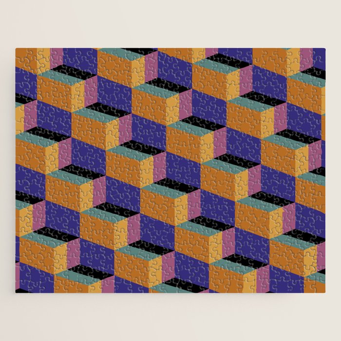 Cuboid Geometric Abstract Shapes Pattern XX Jigsaw Puzzle Gallery Image 1