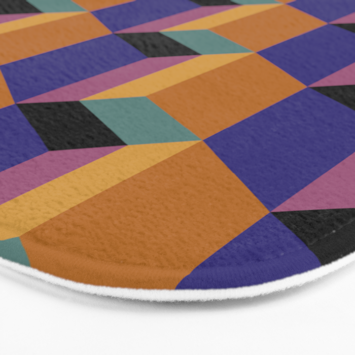Cuboid Geometric Abstract Shapes Pattern XX Bath Mat Gallery Image 3