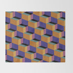 Cuboid Geometric Abstract Shapes Pattern XX Throw Blanket Gallery Image 2