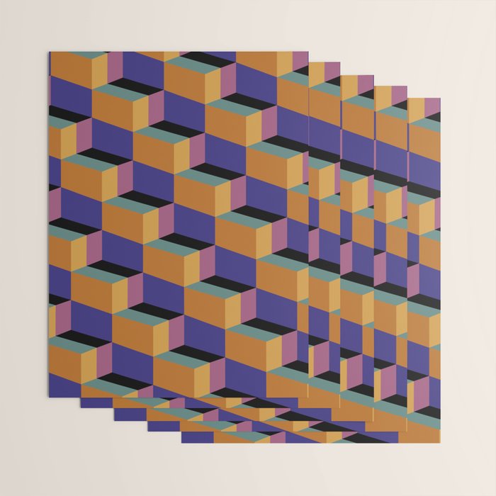 Cuboid Geometric Abstract Shapes Pattern XX Wrapping Paper Gallery Image 3