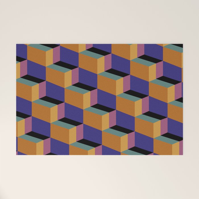 Cuboid Geometric Abstract Shapes Pattern XX Welcome Mat Gallery Image 1