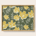 Gold on Green Blooms Serving Tray Gallery Image 1