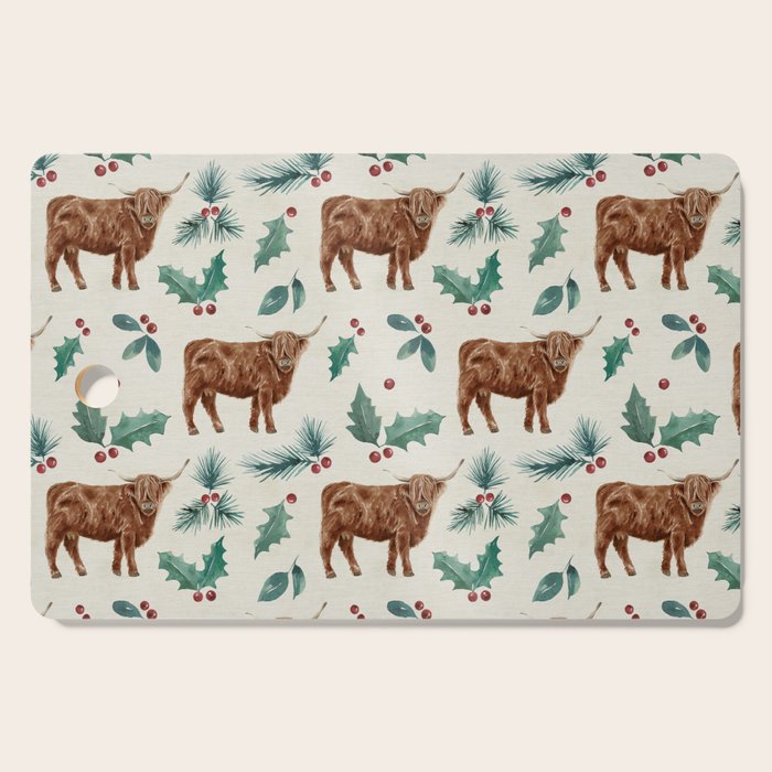 Farm house Christmas Burlap Cutting Board Gallery Image 1
