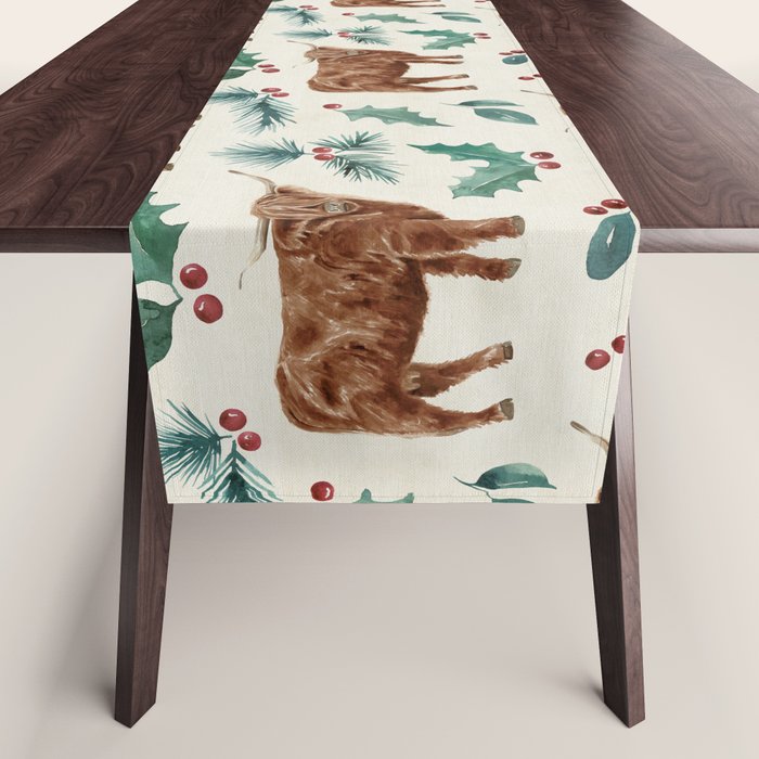 Farm house Christmas Burlap Table Runner Gallery Image 1