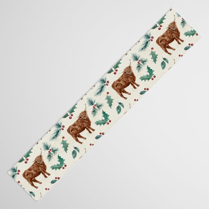 Farm house Christmas Burlap Table Runner Gallery Image 3