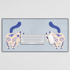 Purrcelin Cat - Pretty Delft Porcelain Kitty Desk Mat Gallery Image 1