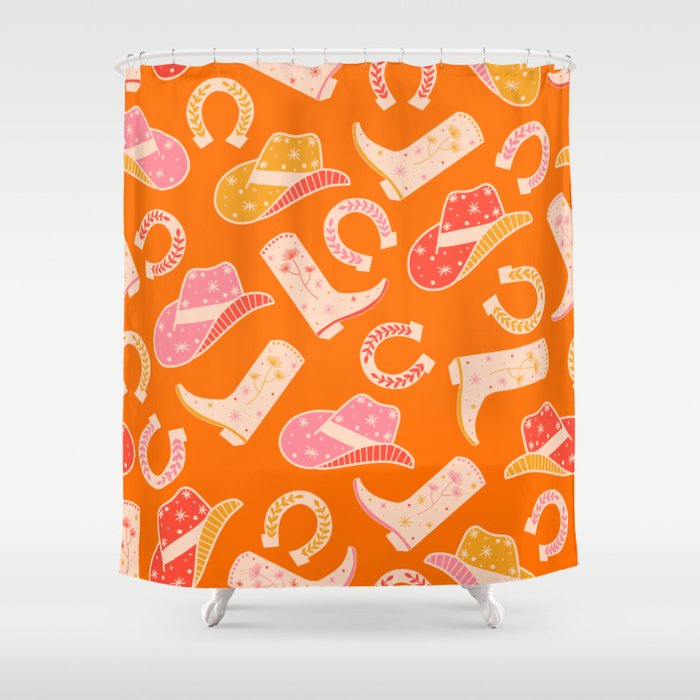 Cowgirl Pattern #cowgirl #cowgirlpattern Shower Curtain Gallery Image 1