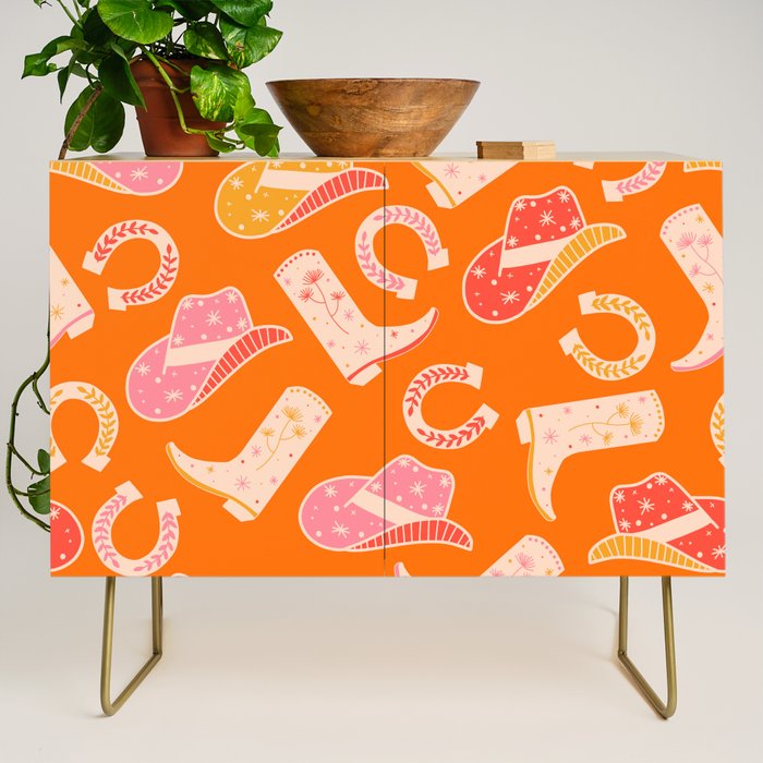 Cowgirl Pattern #cowgirl #cowgirlpattern Credenza Gallery Image 1