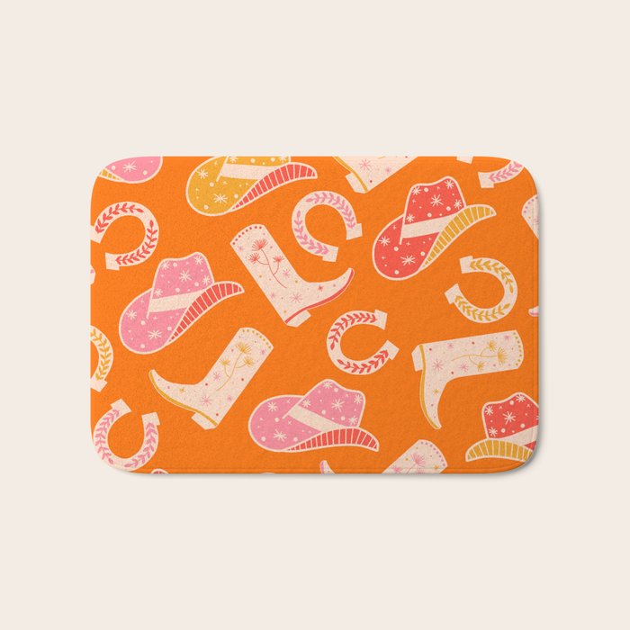 Cowgirl Pattern #cowgirl #cowgirlpattern Bath Mat Gallery Image 1