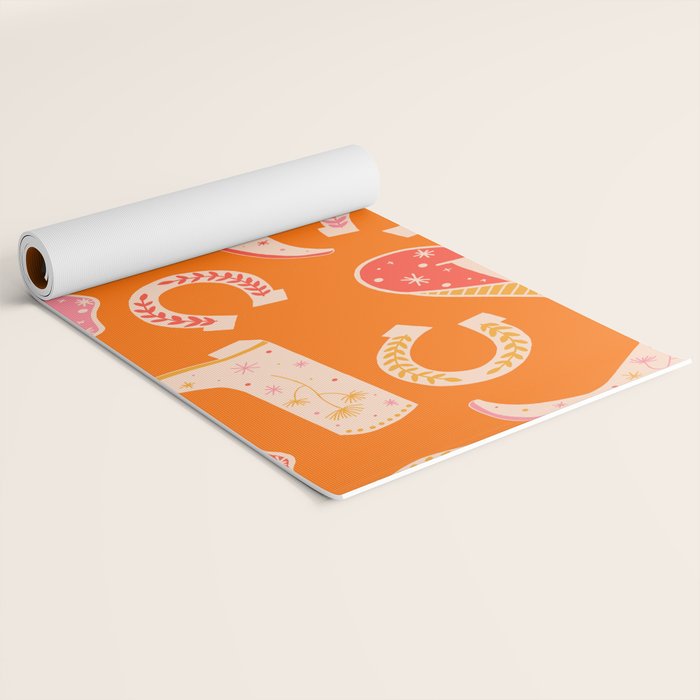 Cowgirl Pattern #cowgirl #cowgirlpattern Yoga Mat Gallery Image 2