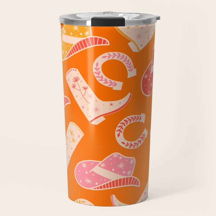 Cowgirl Pattern #cowgirl #cowgirlpattern Travel Mug Gallery Image 1