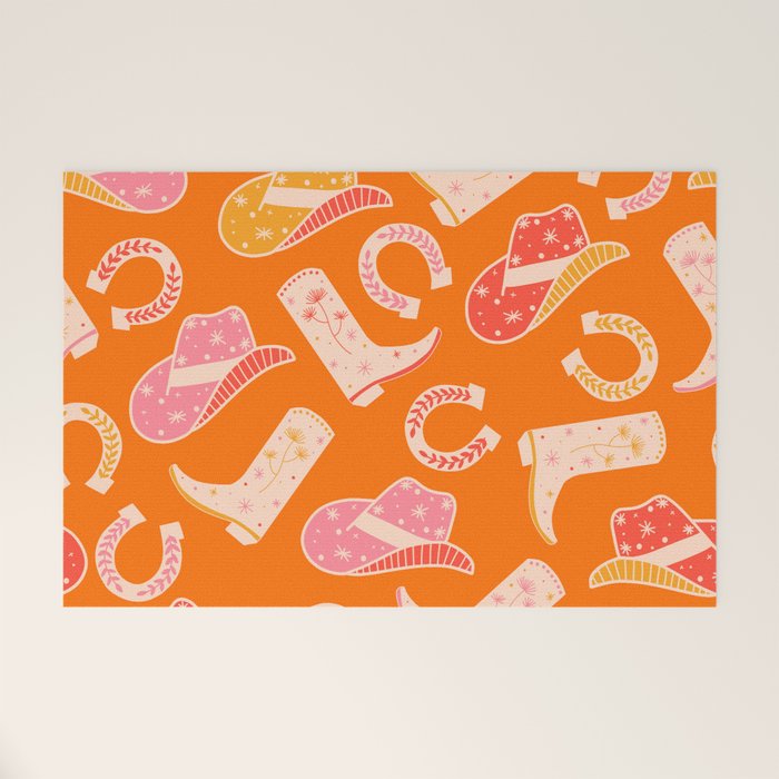Cowgirl Pattern #cowgirl #cowgirlpattern Welcome Mat Gallery Image 1