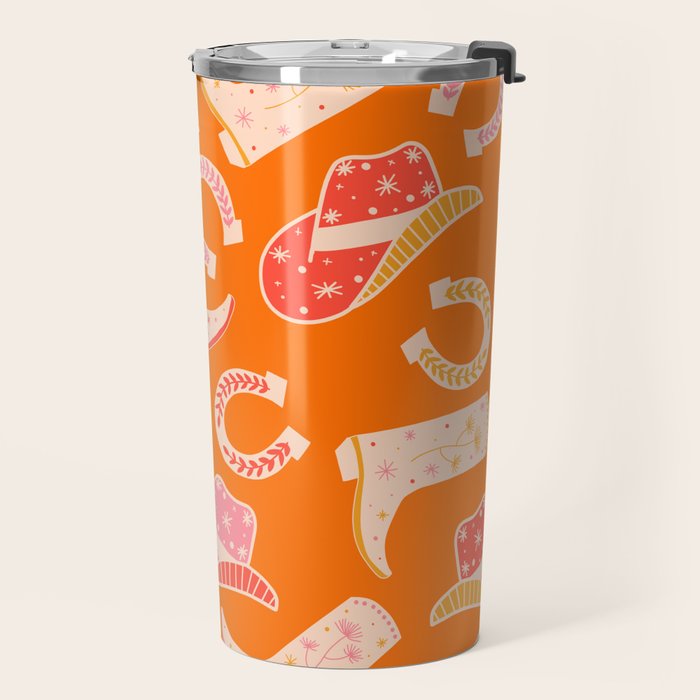 Cowgirl Pattern #cowgirl #cowgirlpattern Travel Mug Gallery Image 2