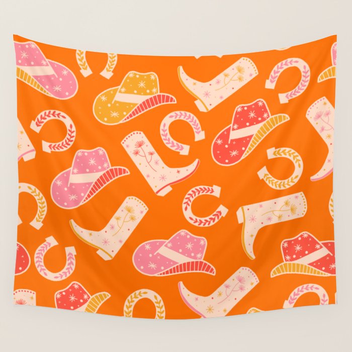 Cowgirl Pattern #cowgirl #cowgirlpattern Wall Tapestry Gallery Image 4