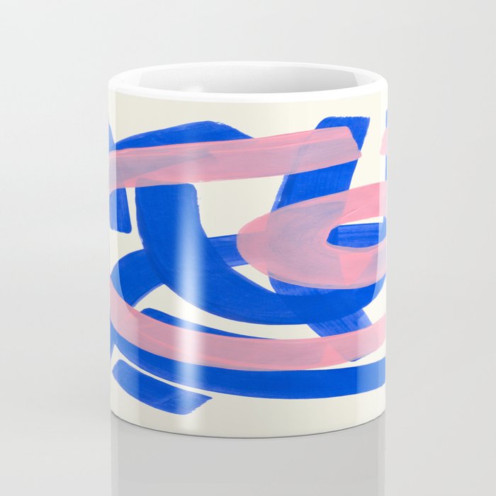 Tribal Pink Blue Fun Colorful Mid Century Modern Abstract Painting Shapes Pattern Coffee Mug Gallery Image 4