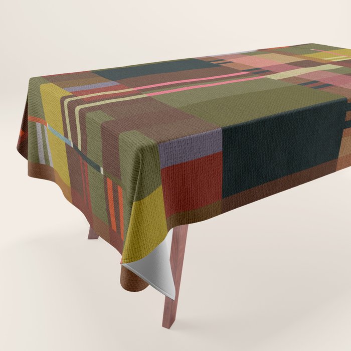 Offset Colorblock Dark Tablecloth Gallery Image 1