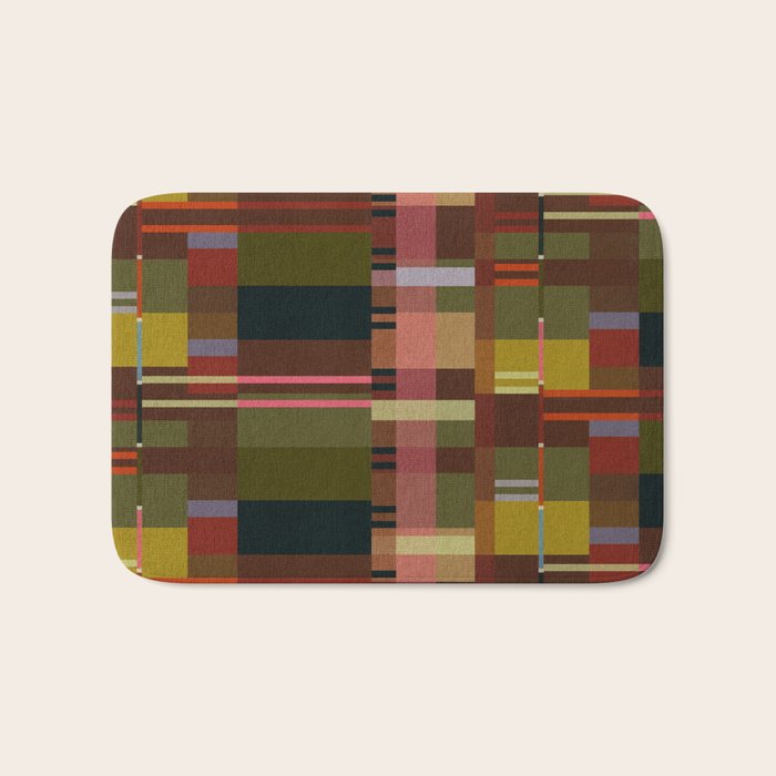 Offset Colorblock Dark Bath Mat Gallery Image 1